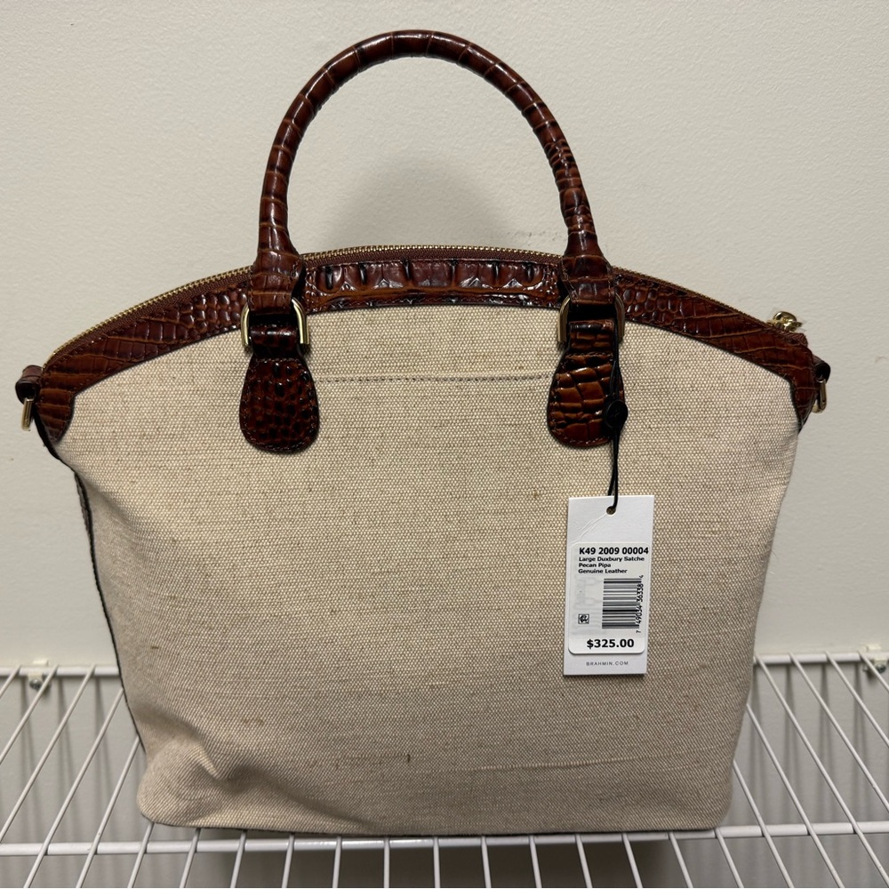 Brahmin Large Duxbury Satchel Pecan Pipa - Picture 2 of 4